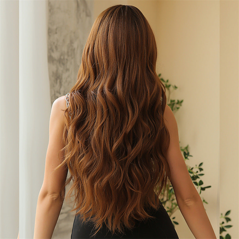 Long Curly Synthetic Wig with Adjustable Bangs