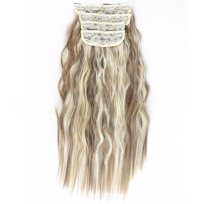 4-Piece Water Wave Clip-In Synthetic Hair Extensions