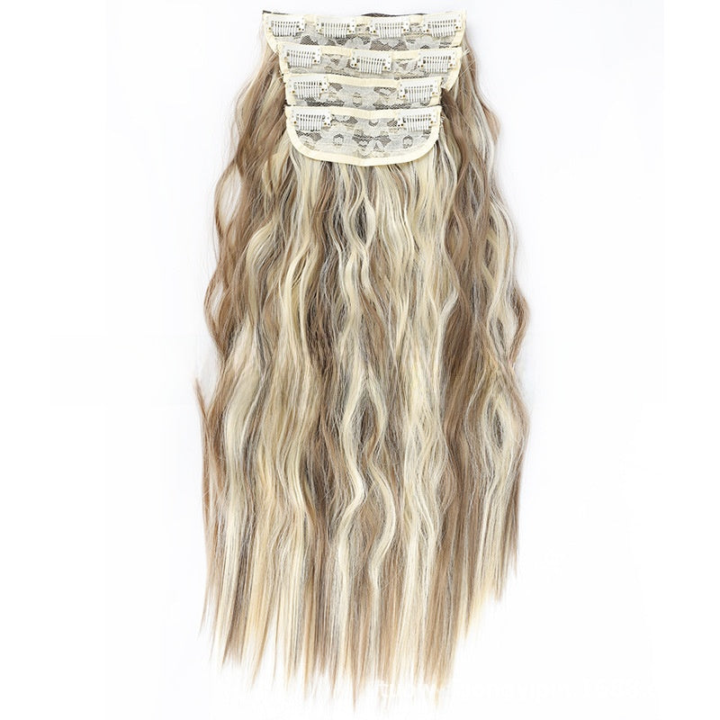 4-Piece Water Wave Clip-In Synthetic Hair Extensions