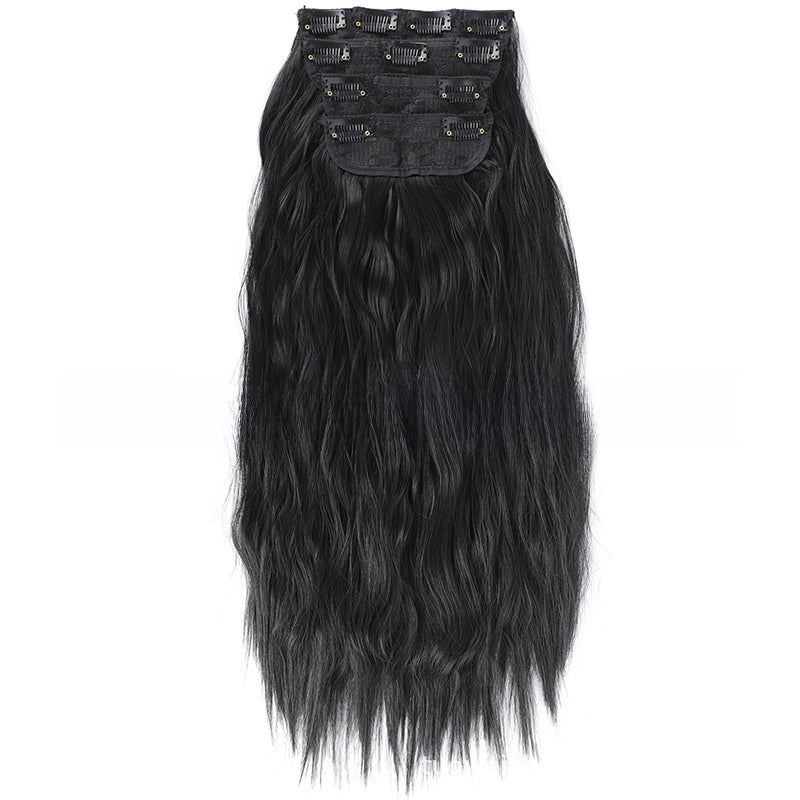 4-Piece Water Wave Clip-In Synthetic Hair Extensions