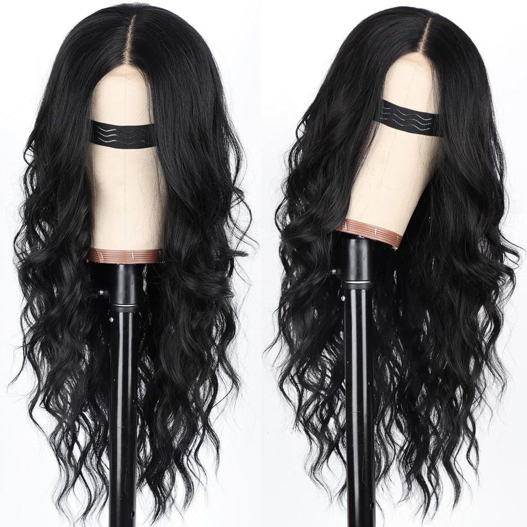 Long Curly Synthetic Wig with Middle Part