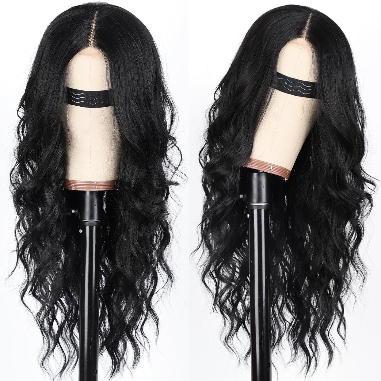 Long Curly Synthetic Wig with Middle Part
