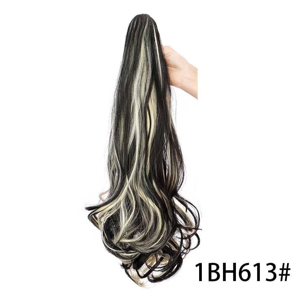 Long Curly Ponytail Wig with Claw Clip