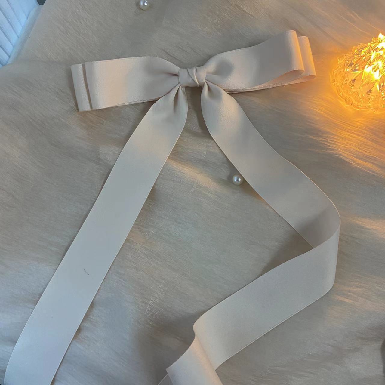 Ribbon Spring Clip Headwear With Ribbon Edge
