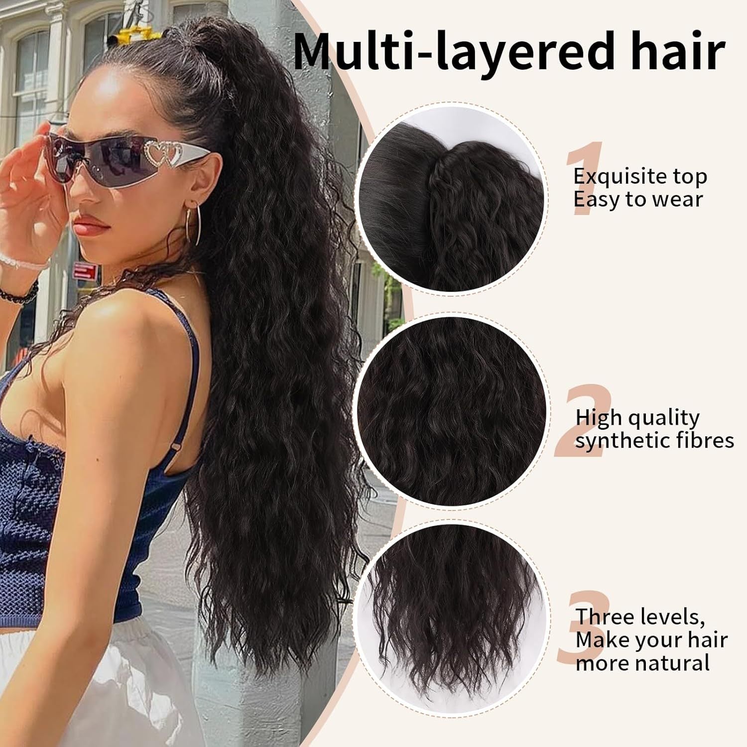 Synthetic Hair Ponytail Clip Wig