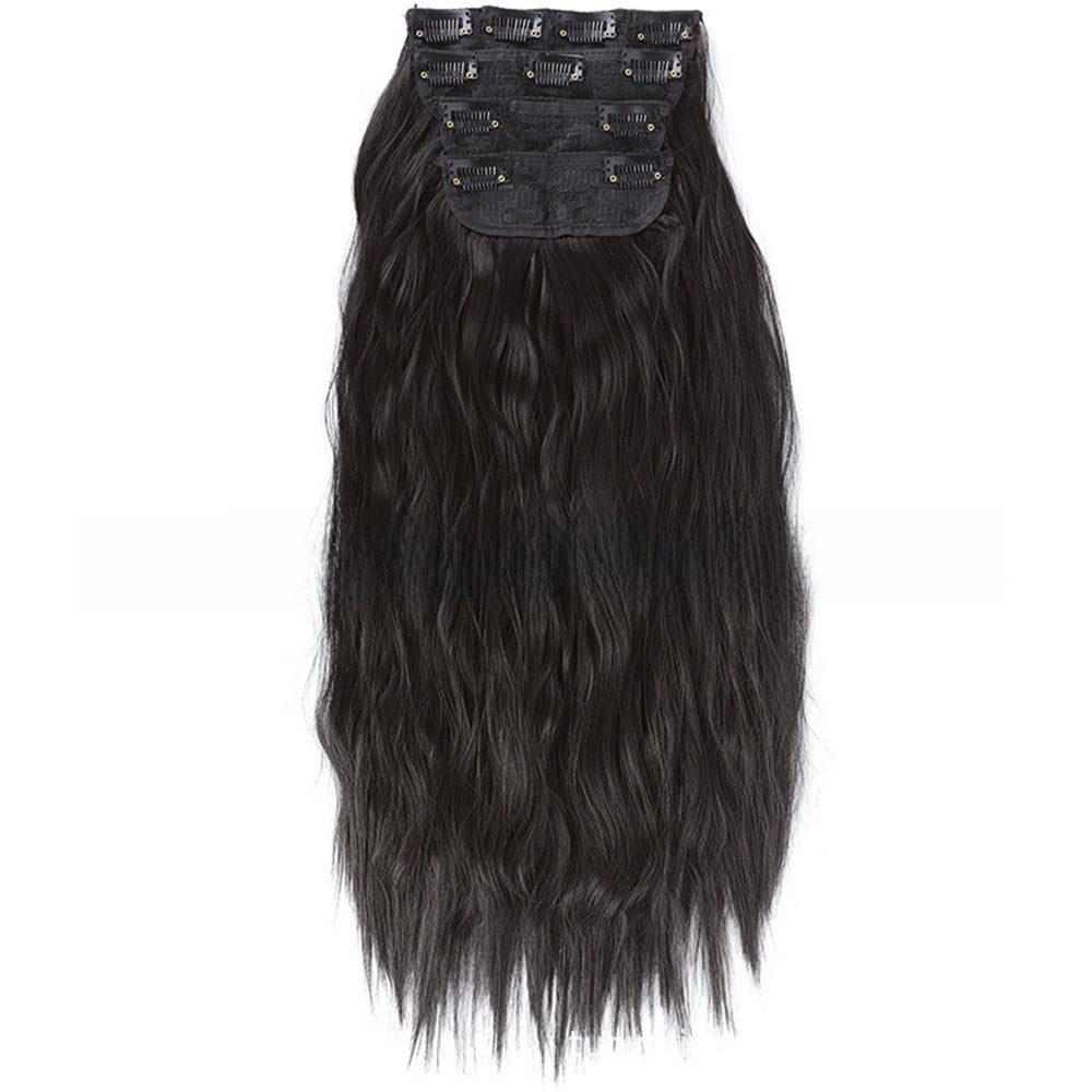4-Piece Water Wave Clip-In Synthetic Hair Extensions