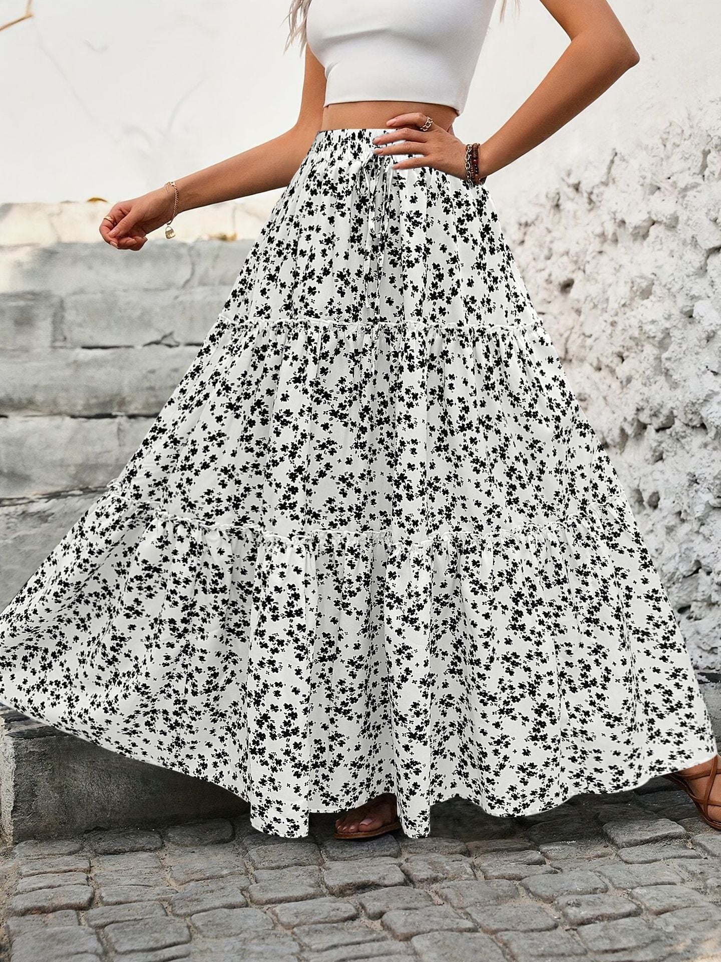 Long Seam Midi Skirt