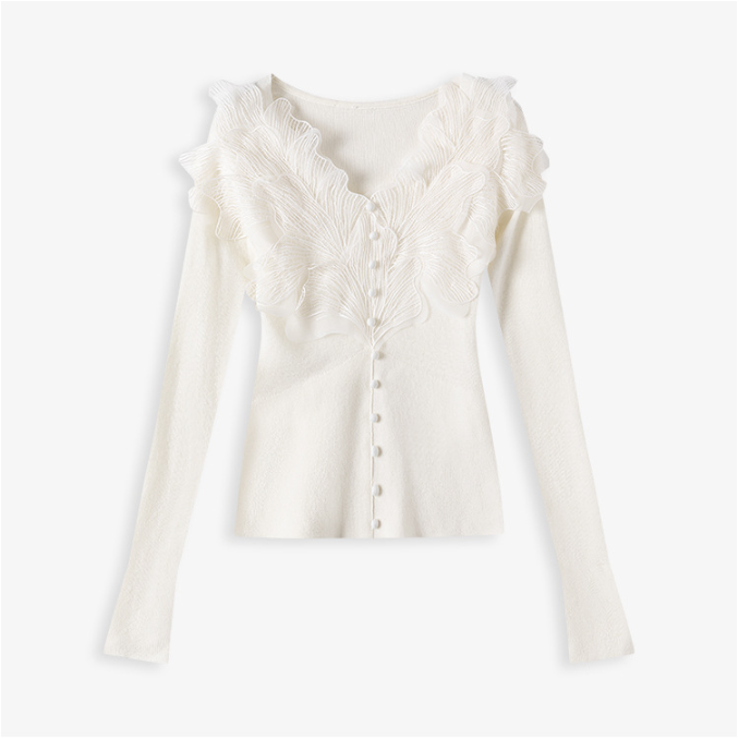 Women's Feather Lace Knitwear Top