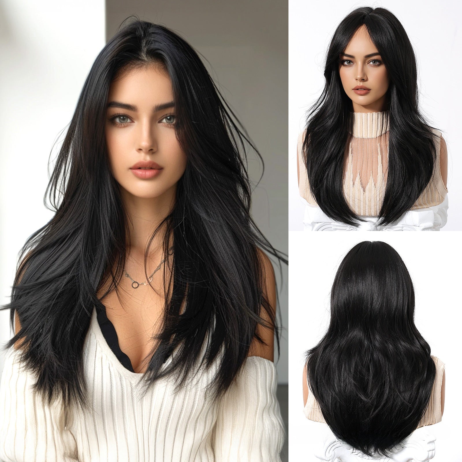 A Long Wig With A Gradient Golden Figure-Eight Bangs