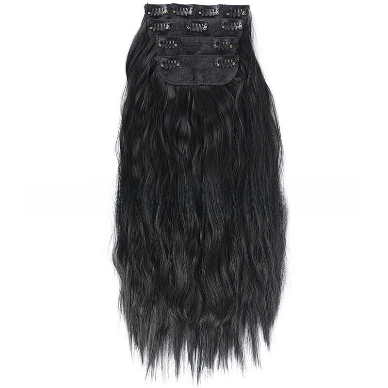 4-Piece Water Wave Clip-In Synthetic Hair Extensions