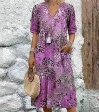 Small Floral Long-Sleeved Shirt With Lace Trim Dress