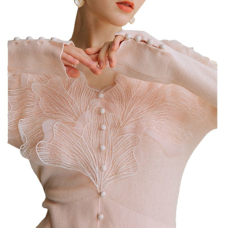 Women's Feather Lace Knitwear Top