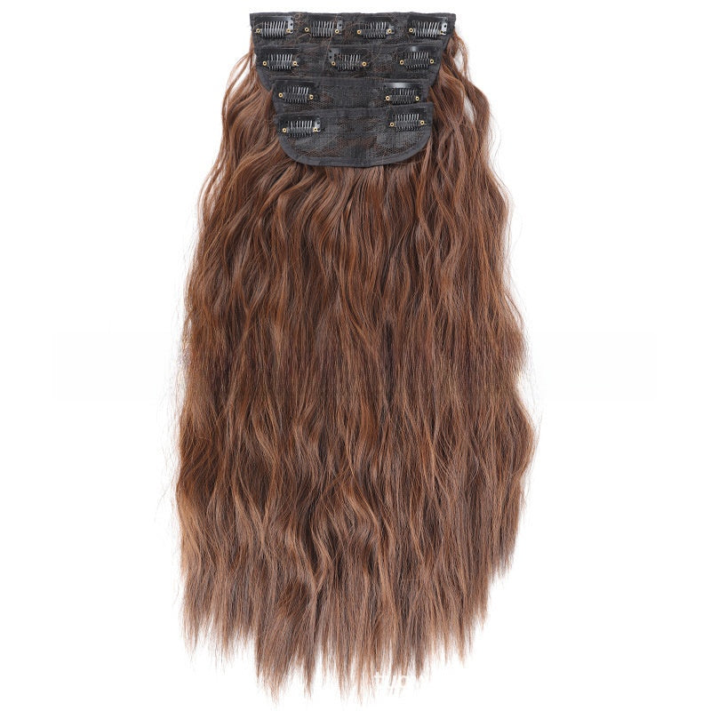 4-Piece Water Wave Clip-In Synthetic Hair Extensions